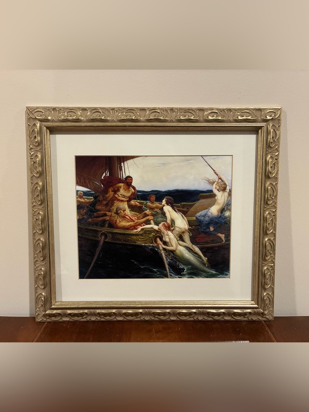 Odysseus & the Sirens Framed Print 16x14 Draper Odyssey Ulysses Ornate Wall Art